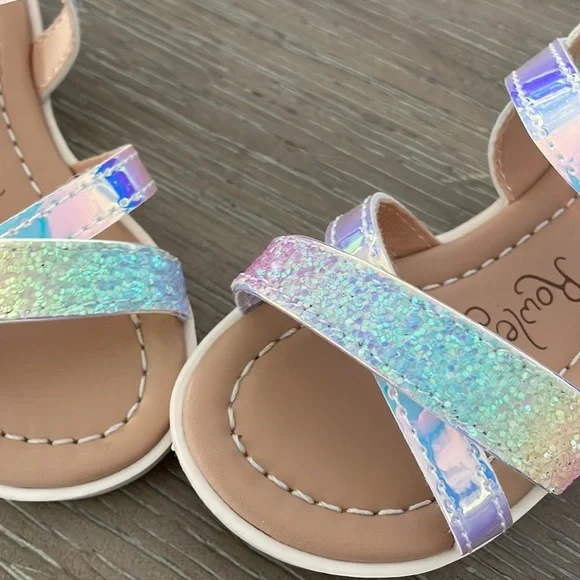 Cynthia Rowley size 6 irredescent rainbow sandals - Picture 13 of 15